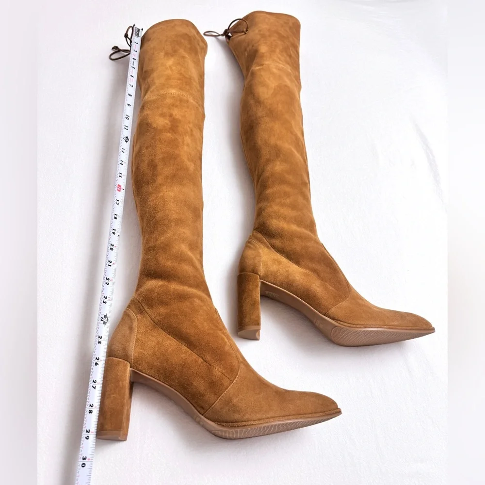 Stuart Weitzman Suede Leather Over-The-Knee Boots Size 41 Classic Old Money